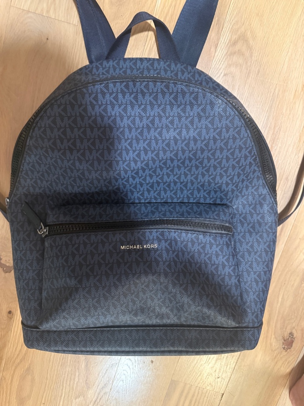 Michael Kors Men's Dark Blue MK Monogram Backpack